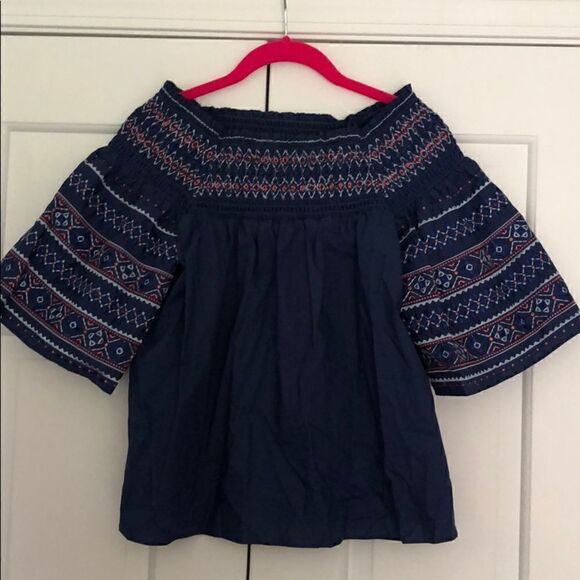 NWT Parker Navy Off-Shoulder Top XS - Picture 1 of 8